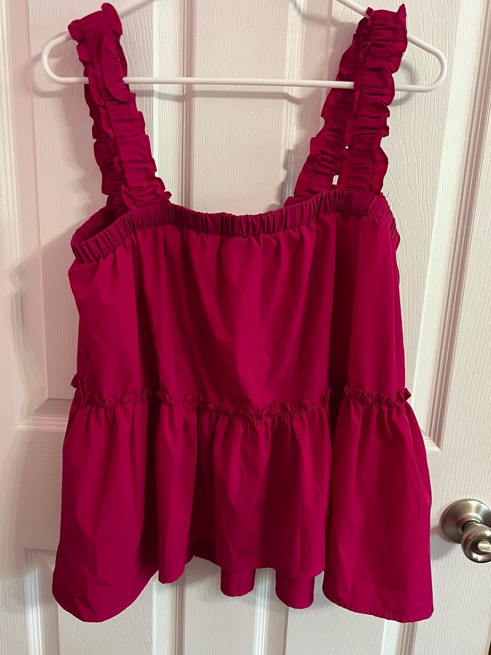 TCEC Shoulder Ruffle top NWT sz L